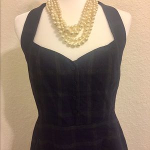 Adolfo Dominguez Plaid Halter Dress